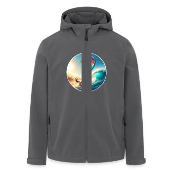 Kitesurfen Kitesurfer Kiteboard - Recycelte Männer Softshell-Jacke von Stanley/Stella - Anthrazit - Vorne - AI Model Male 185 light (185cm)