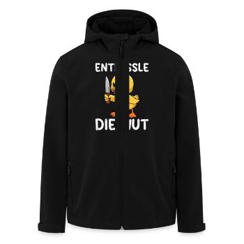 Karneval Ente ENTFESSLE DIE WUT Lustiges - Recycelte Männer Softshell-Jacke von Stanley/Stella - Schwarz - Vorne - AI Model Male 185 light (185cm)