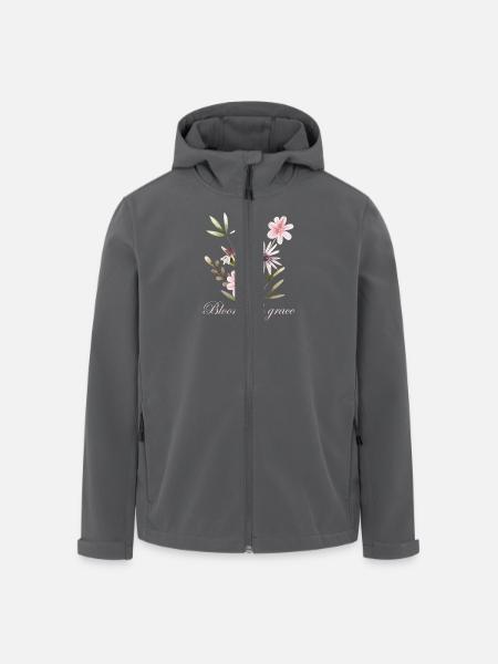 Bloom with Grace Floral - Men’s Recycled Softshell Jacket by Stanley/Stella - black