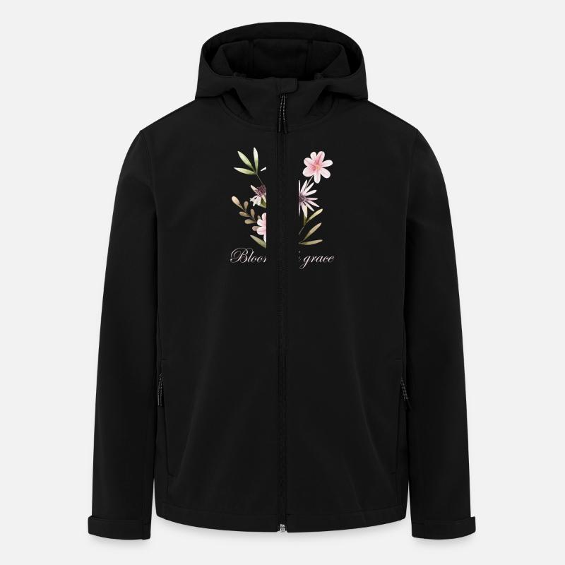 Bloom with Grace Floral - Men’s Recycled Softshell Jacket by Stanley/Stella - black