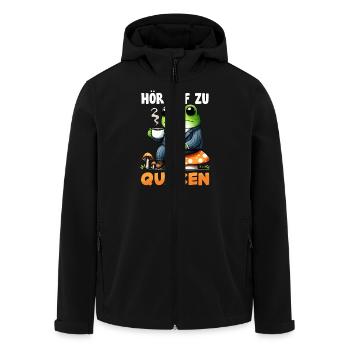 Faschings Kostüm HÖR AUF ZU QUAKEN Karneval - Recycelte Männer Softshell-Jacke von Stanley/Stella - Schwarz - Vorne - AI Model Male 185 light (185cm)