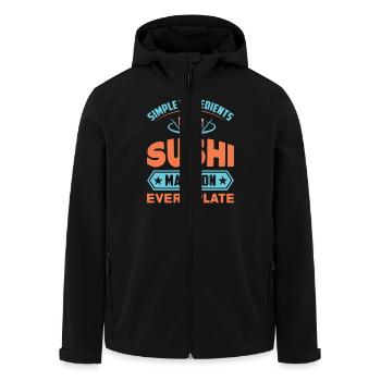 Sushi Japan Essen Sushi-Mahlzeit - Recycelte Männer Softshell-Jacke von Stanley/Stella - Schwarz - Vorne - AI Model Male 185 light (185cm)