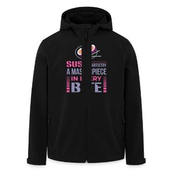 Sushi Japan Essen Sushi-Mahlzeit - Recycelte Männer Softshell-Jacke von Stanley/Stella - Schwarz - Vorne - AI Model Male 185 light (185cm)