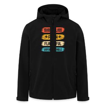 Sushi Japan Essen Sushi-Mahlzeit - Recycelte Männer Softshell-Jacke von Stanley/Stella - Schwarz - Vorne - AI Model Male 185 light (185cm)
