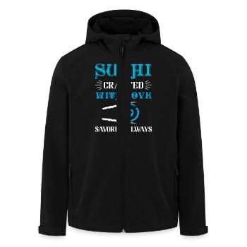 Sushi Japan Essen Sushi-Mahlzeit - Recycelte Männer Softshell-Jacke von Stanley/Stella - Schwarz - Vorne - AI Model Male 185 light (185cm)