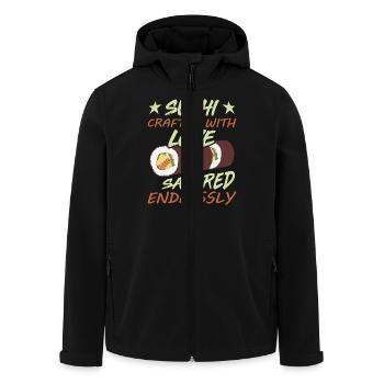 Sushi Japan Essen Sushi-Mahlzeit - Recycelte Männer Softshell-Jacke von Stanley/Stella - Schwarz - Vorne - AI Model Male 185 light (185cm)