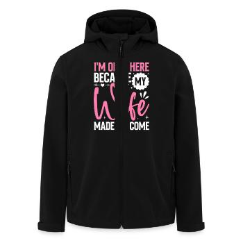 Witziges Ehemann Spruchmotiv mit Humor - Recycelte Männer Softshell-Jacke von Stanley/Stella - Schwarz - Vorne - AI Model Male 185 light (185cm)