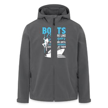 Bateau humoristique et divertissement Motif de slogan - Veste softshell homme en polyester recyclé Stanley/Stella - charbon - Devant - AI Model Male 185 light (185cm)