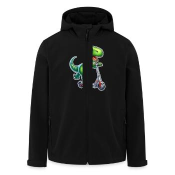 E-Scooter E-Roller T Rex Dino Scooter - Recycelte Männer Softshell-Jacke von Stanley/Stella - Schwarz - Vorne - AI Model Male 185 light (185cm)