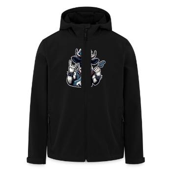Kuh Rock and Roll Gitarrist - Recycelte Männer Softshell-Jacke von Stanley/Stella - Schwarz - Vorne - AI Model Male 185 light (185cm)