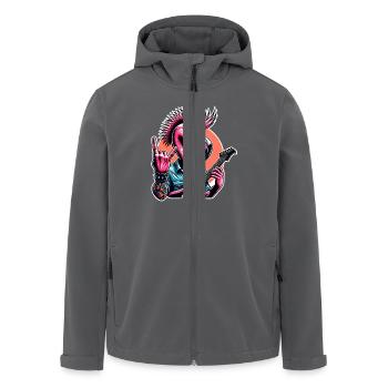 Flamingo Rock and Roll guitarist - Men’s Recycled Softshell Jacket by Stanley/Stella - anthracite - Front - AI Model Male 185 light (185cm)