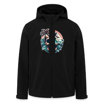 Crâne de surfeur de surf - Veste softshell homme en polyester recyclé Stanley/Stella - noir - Devant - AI Model Male 185 light (185cm)
