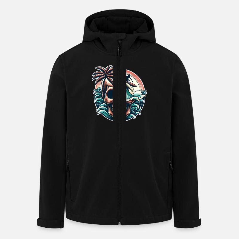 Surfen Surfer skull - Recycelte Männer Softshell-Jacke von Stanley/Stella - Schwarz