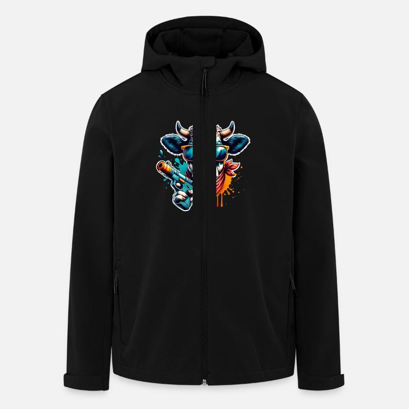 Cow Water Pistol - Men’s Recycled Softshell Jacket by Stanley/Stella - black