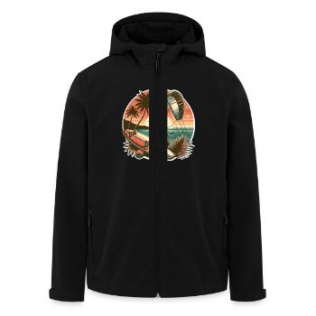 Kitesurfen Kitesurfer Kiteboard - Recycelte Männer Softshell-Jacke von Stanley/Stella - Schwarz - Vorne - AI Model Male 185 light (185cm)