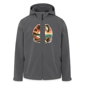 Kitesurfen Kitesurfer Kiteboard - Recycelte Männer Softshell-Jacke von Stanley/Stella - Anthrazit - Vorne - AI Model Male 185 light (185cm)