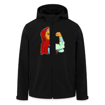 Frau mit Kopftuch - Recycelte Männer Softshell-Jacke von Stanley/Stella - Schwarz - Vorne - AI Model Male 185 light (185cm)