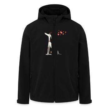 Hund Hundeliebe Valentinstag Podenco Hundebesitzer - Recycelte Männer Softshell-Jacke von Stanley/Stella - Schwarz - Vorne - AI Model Male 185 light (185cm)