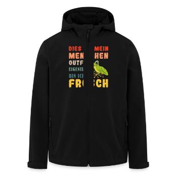 Froschkostüm DIES IST MEIN MENSCHEN OUTFIT - Recycelte Männer Softshell-Jacke von Stanley/Stella - Schwarz - Vorne - AI Model Male 185 light (185cm)