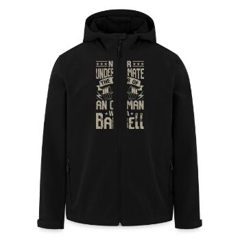 The strength of a man with a barbell - Men’s Recycled Softshell Jacket by Stanley/Stella - black - Front - AI Model Male 185 light (185cm)
