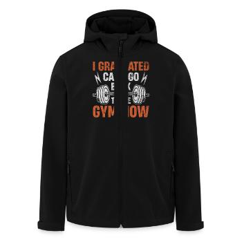 I Graduated Can I Go Back To The Gym Now - Men’s Recycled Softshell Jacket by Stanley/Stella - black - Front - AI Model Male 185 light (185cm)