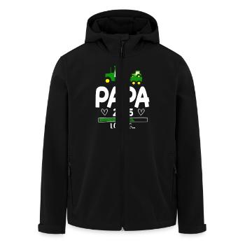 Papa 2025 Traktor Werdender Papa - Recycelte Männer Softshell-Jacke von Stanley/Stella - Schwarz - Vorne - AI Model Male 185 light (185cm)