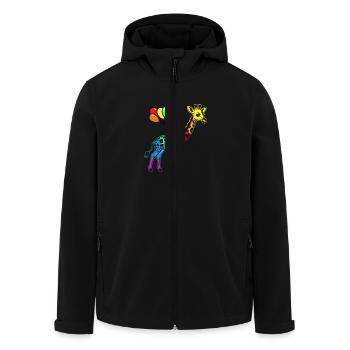 LGBT Gay Pride Girafe Girafe Ballons - Veste softshell homme en polyester recyclé Stanley/Stella - noir - Devant - AI Model Male 185 light (185cm)