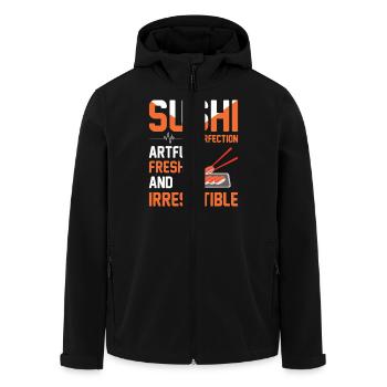 Sushi Japan Essen Sushi-Mahlzeit - Recycelte Männer Softshell-Jacke von Stanley/Stella - Schwarz - Vorne - AI Model Male 185 light (185cm)