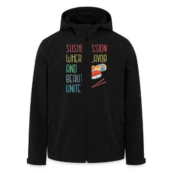 Sushi Japan Essen Sushi-Mahlzeit - Recycelte Männer Softshell-Jacke von Stanley/Stella - Schwarz - Vorne - AI Model Male 185 light (185cm)