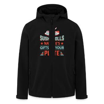 Sushi Japan Essen Sushi-Mahlzeit - Recycelte Männer Softshell-Jacke von Stanley/Stella - Schwarz - Vorne - AI Model Male 185 light (185cm)