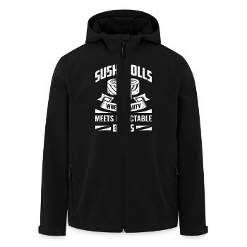 Sushi Japan Essen Sushi-Mahlzeit - Recycelte Männer Softshell-Jacke von Stanley/Stella - Schwarz - Vorne - AI Model Male 185 light (185cm)