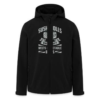 Sushi Japan Essen Sushi-Mahlzeit - Recycelte Männer Softshell-Jacke von Stanley/Stella - Schwarz - Vorne - AI Model Male 185 light (185cm)
