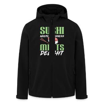 Sushi Japan Essen Sushi-Mahlzeit - Recycelte Männer Softshell-Jacke von Stanley/Stella - Schwarz - Vorne - AI Model Male 185 light (185cm)