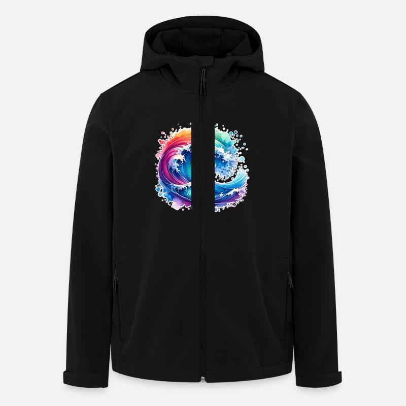 Vague - Veste softshell homme en polyester recyclé Stanley/Stella - noir