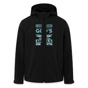 Caregivers Are God's Way Of Putting Angels On Eart - Recycelte Männer Softshell-Jacke von Stanley/Stella - Schwarz - Vorne - AI Model Male 185 light (185cm)