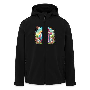 Easter Happy Easter Easter Bunny Easter Egg Spring - Men’s Recycled Softshell Jacket by Stanley/Stella - black - Front - AI Model Male 185 light (185cm)