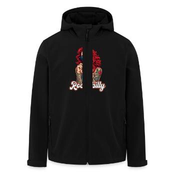 Cool Rockabilly Frau im Syle der 50er - Recycelte Männer Softshell-Jacke von Stanley/Stella - Schwarz - Vorne - AI Model Male 185 light (185cm)