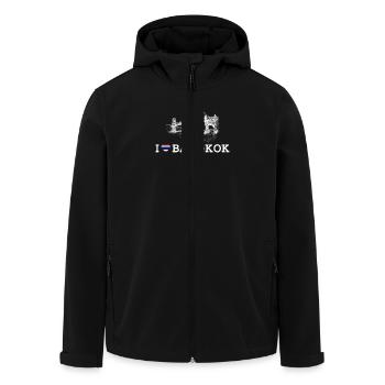 I Love Bangkok Golden Gate Bridge Lover Heart Flag - Men’s Recycled Softshell Jacket by Stanley/Stella - black - Front - AI Model Male 185 light (185cm)