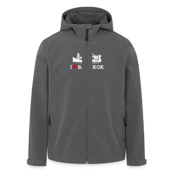 J’aime Bangkok Cool Golden Gate Bridge Heart Flag - Veste softshell homme en polyester recyclé Stanley/Stella - charbon - Devant - AI Model Male 185 light (185cm)