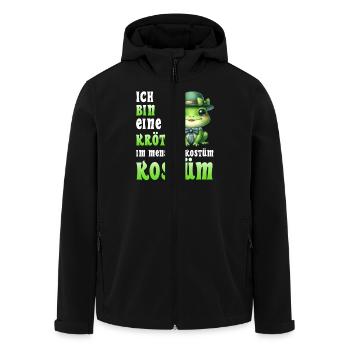 Karneval Kostüm BIN EINE KRÖTE IM FROSCH - Recycelte Männer Softshell-Jacke von Stanley/Stella - Schwarz - Vorne - AI Model Male 185 light (185cm)