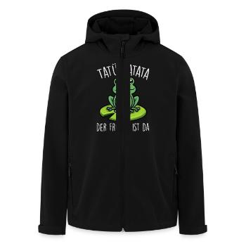 Faschings Kostüm TATÜ TATATA DER FROSCH IST DA - Recycelte Männer Softshell-Jacke von Stanley/Stella - Schwarz - Vorne - AI Model Male 185 light (185cm)