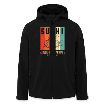 Sushi Japan Essen Sushi-Mahlzeit - Recycelte Männer Softshell-Jacke von Stanley/Stella - Schwarz - Vorne - AI Model Male 185 light (185cm)