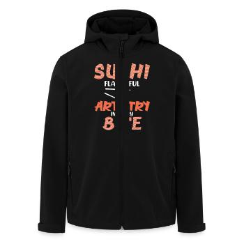 Sushi Japan Essen Sushi-Mahlzeit - Recycelte Männer Softshell-Jacke von Stanley/Stella - Schwarz - Vorne - AI Model Male 185 light (185cm)