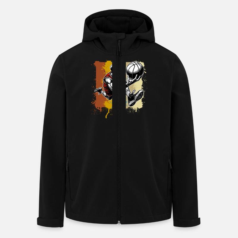 Basket-ball Joueurs de basket-ball - Veste softshell homme en polyester recyclé Stanley/Stella - noir