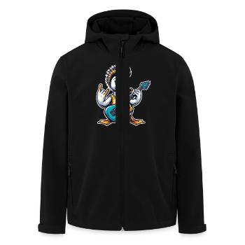 Ente Rock and Roll Gitarrist - Recycelte Männer Softshell-Jacke von Stanley/Stella - Schwarz - Vorne - AI Model Male 185 light (185cm)