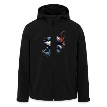 Orque Épaulard - Veste softshell homme en polyester recyclé Stanley/Stella - noir - Devant - AI Model Male 185 light (185cm)
