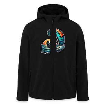 Kitesurfen Kitesurfer Kiteboard - Recycelte Männer Softshell-Jacke von Stanley/Stella - Schwarz - Vorne - AI Model Male 185 light (185cm)
