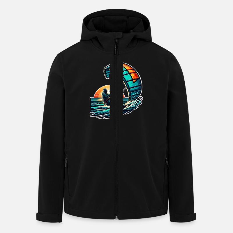 Kitesurf Kitesurfer Kiteboard - Veste softshell homme en polyester recyclé Stanley/Stella - noir