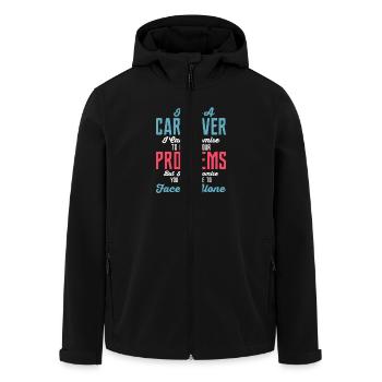 I Am A Caregiver I Can't Promise Caregiving Carer - Men’s Recycled Softshell Jacket by Stanley/Stella - black - Front - AI Model Male 185 light (185cm)