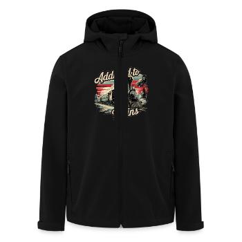Addicted To Trains - Recycelte Männer Softshell-Jacke von Stanley/Stella - Schwarz - Vorne - AI Model Male 185 light (185cm)